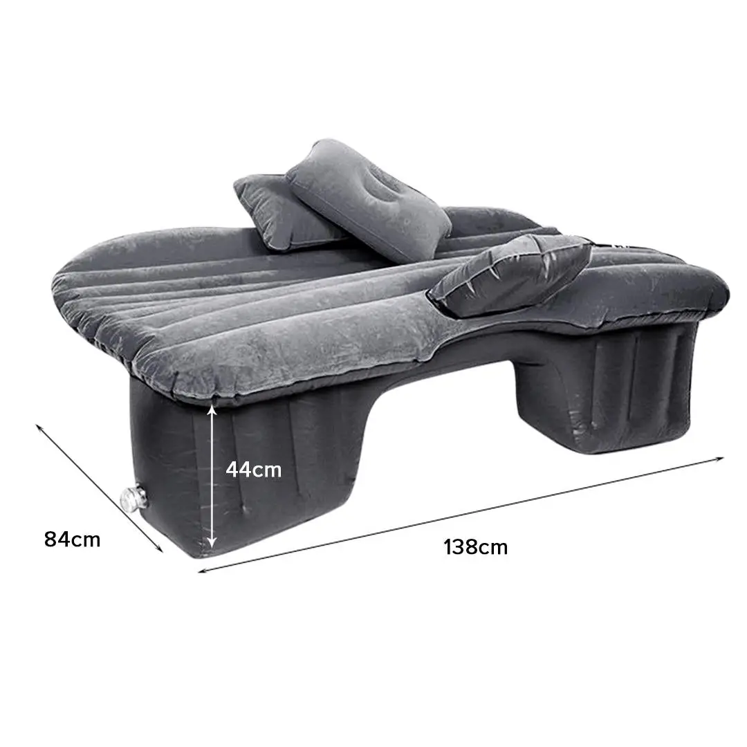 SOGA 2X Inflatable Car Mattress Portable Travel Camping Air Bed Rest Sleeping Bed Grey - Image 2