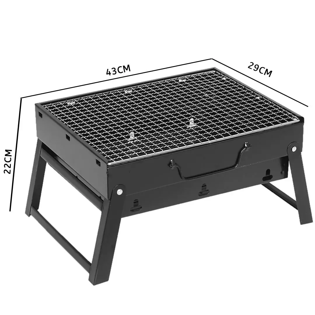 SOGA 43cm Portable Folding Thick Box-Type Charcoal Grill for Outdoor BBQ Camping - Image 2
