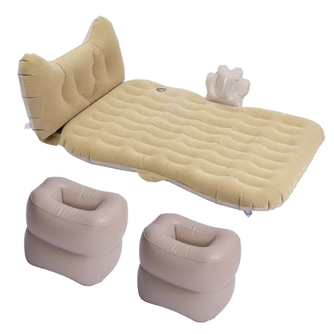SOGA Beige Honeycomb Inflatable Car Mattress Portable Camping Air Bed Travel Sleeping Kit Essentials - Image 3