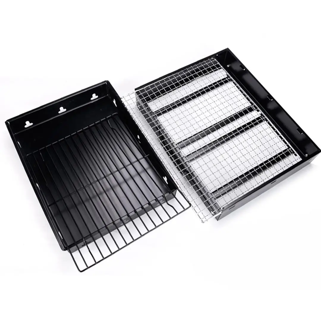 SOGA 43cm Portable Folding Thick Box-Type Charcoal Grill for Outdoor BBQ Camping - Image 4