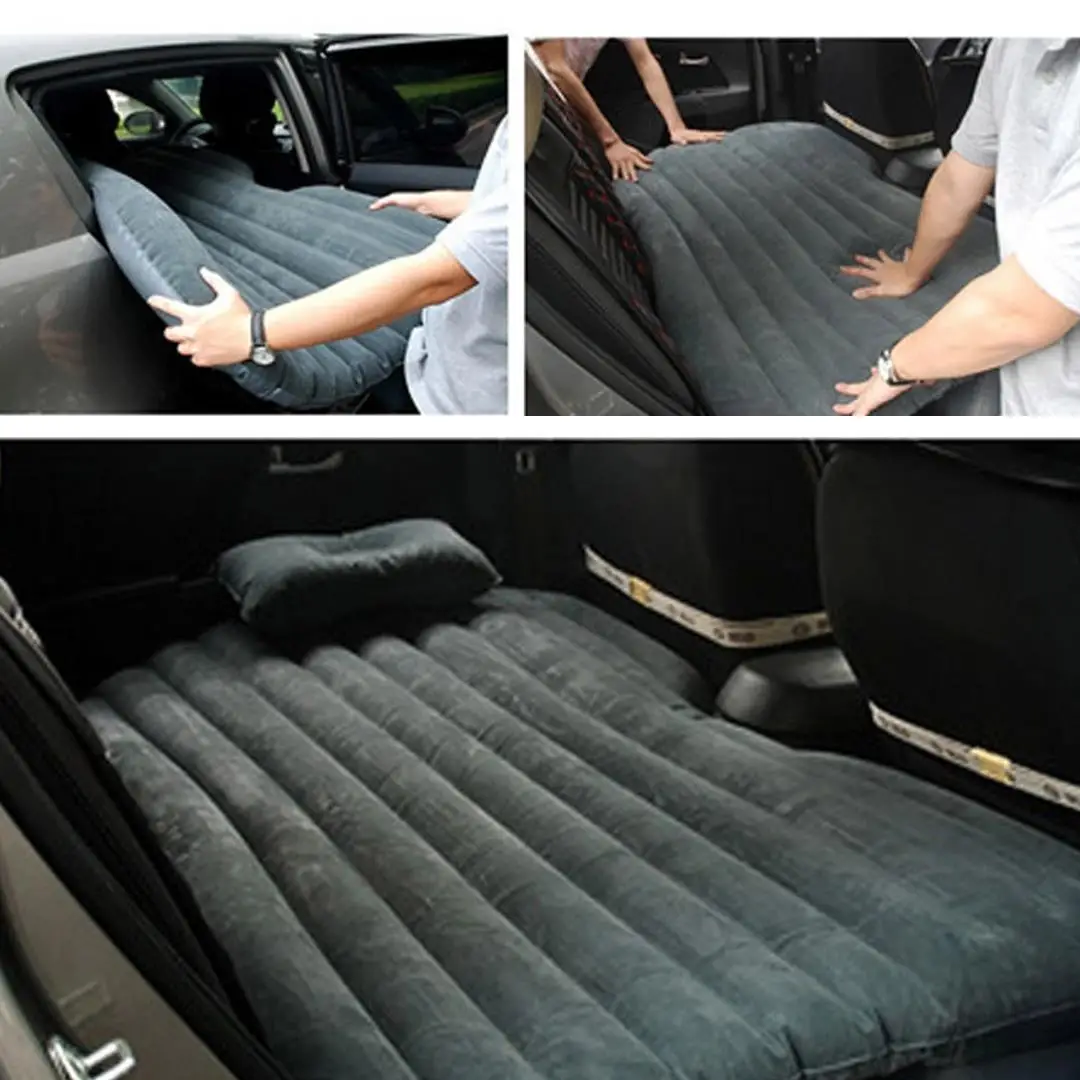 SOGA 2X Inflatable Car Mattress Portable Travel Camping Air Bed Rest Sleeping Bed Grey - Image 5