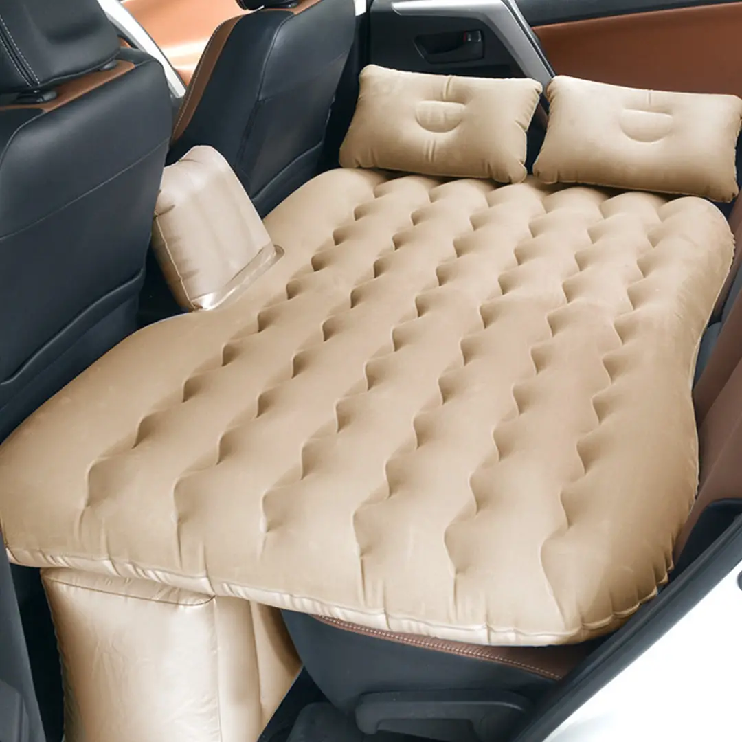 SOGA 2X Beige Ripple Inflatable Car Mattress Portable Camping Air Bed Travel Sleeping Kit Essentials - Image 5