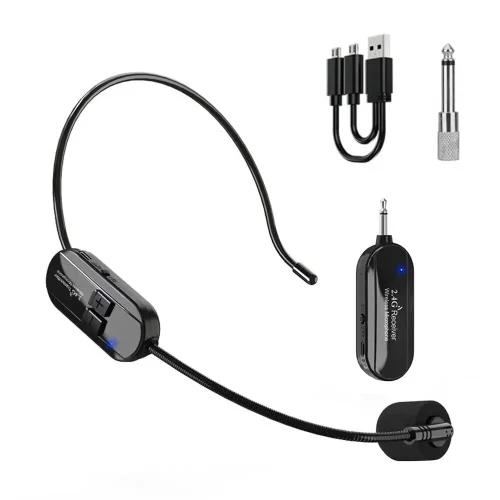 Pro Audio Equipment Wireless Microphone 2. 4G For Voice Teach Outdoor Headset Mic