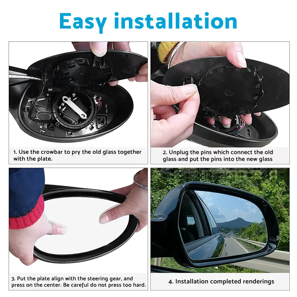 Left Side Mirror Glass with Back Plate Suitable For Toyota Yaris 2012-2017 - Image 5