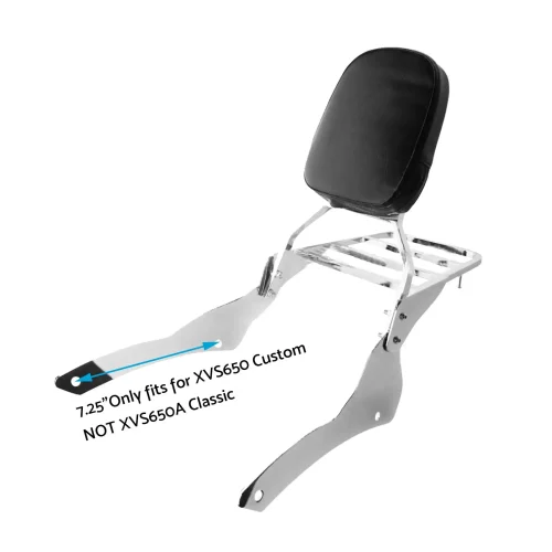 Chrome Backrest Sissy Bar With Luggage Rack Suitable For Yamaha V-Star 400 / 650 1998-2018