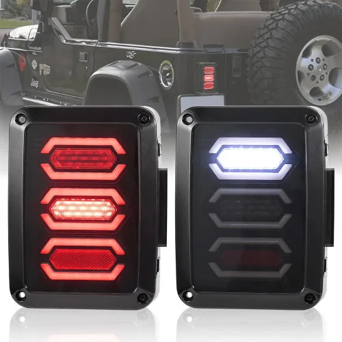 Smoked LED Tail Lights Rear Lamp Suitable For Jeep Wrangler JK 2007-2017