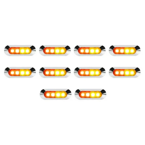10x LED Clearance Side Marker Lights Suitable For Truck Trailer Caravan Amber & Red