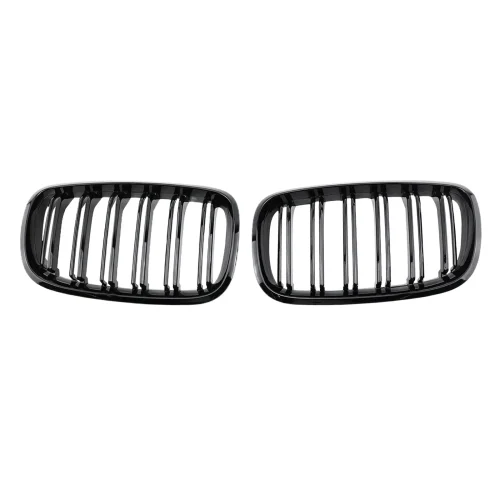 2x Front Grill Grille Gloss Black Suitable For BMW E70 X5 / E71 X6 2007-2013