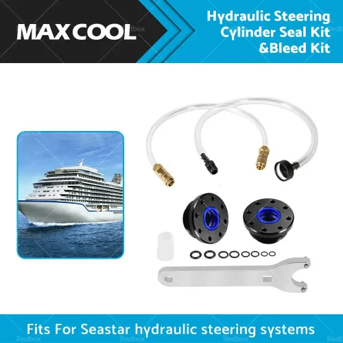Front Mount Hydraulic Steering Cylinder Seal Kit and Bleed Kit For Seastar HS5157
