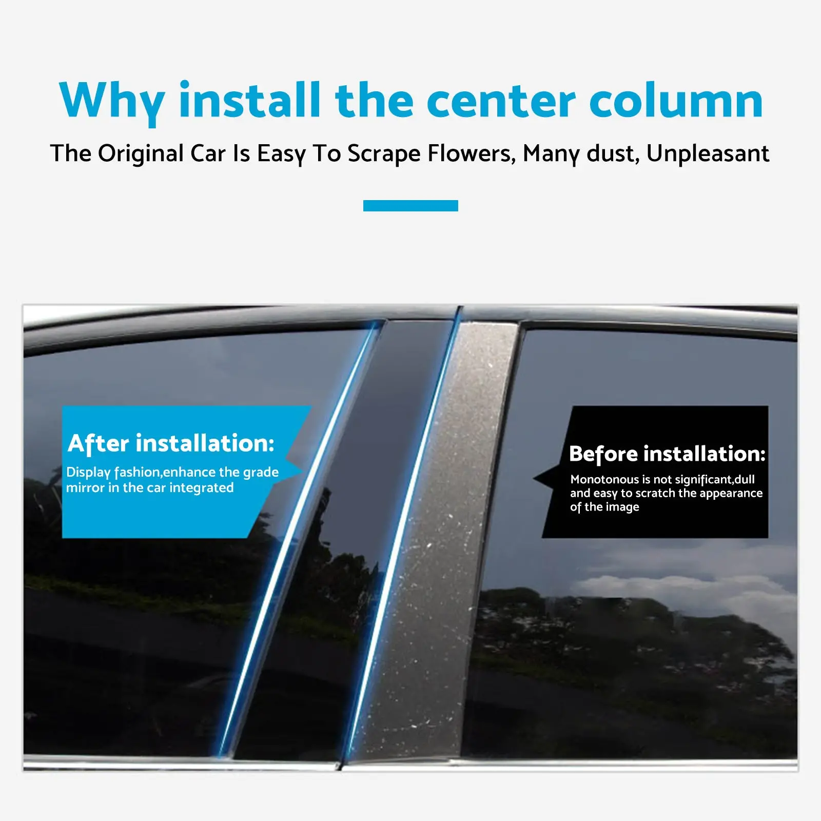 Buy 4x black pillar post cover trims by MAXCOOL for Dodge Ram 1500 Crew Cab 2009-2018 to enhance style and protect from scrat