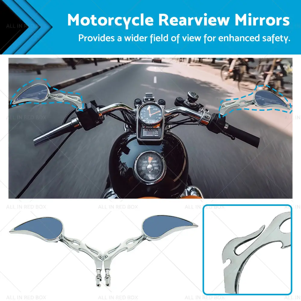 Buy Maxcool motorcycle rearview mirrors for Harley Davidson Street Glide Dyna with flame design Products On Sale Australia fo