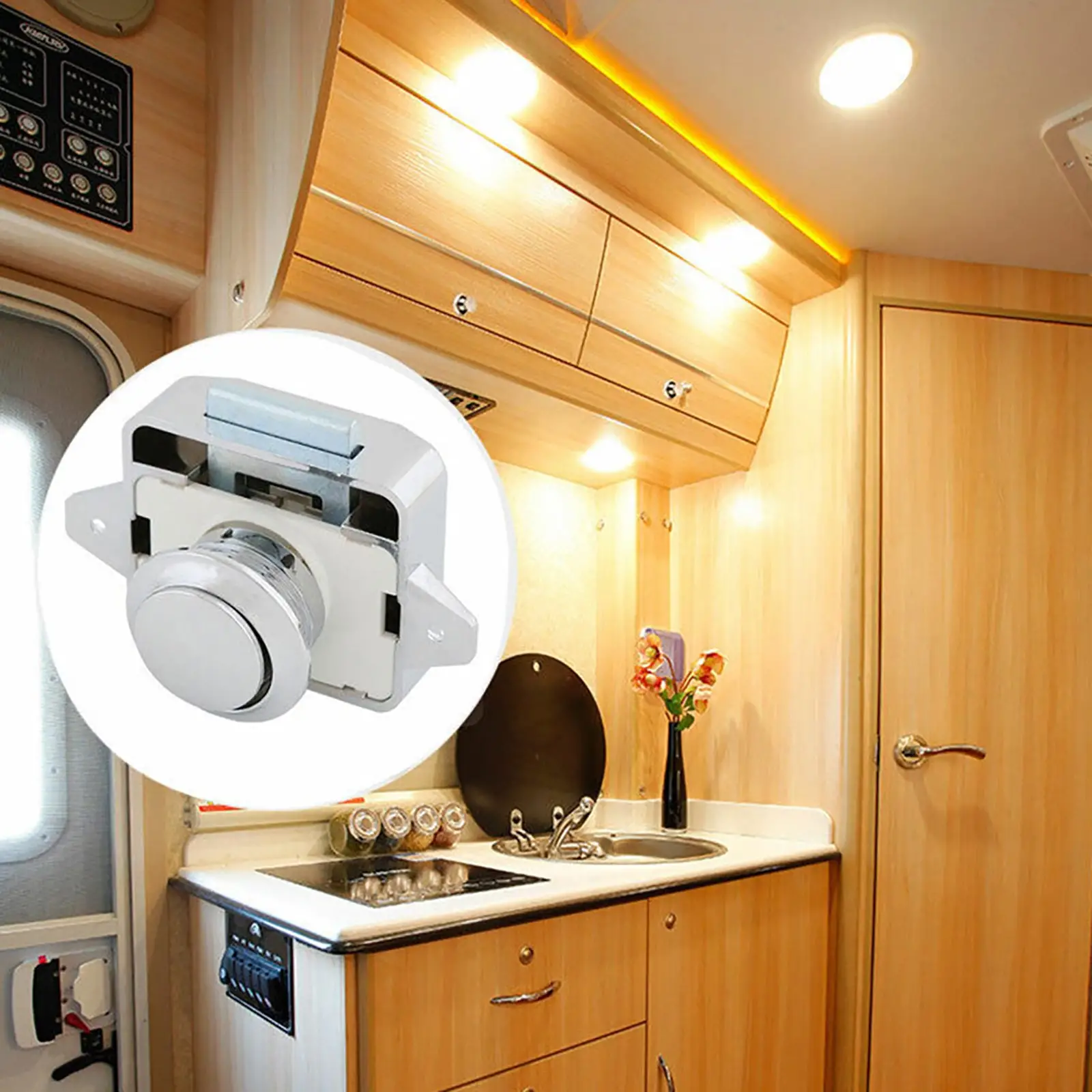 Push Button Latch Knob Catch Lock Suitable For RV Drawer Cupboard Door Caravan Cabinet - Image 5