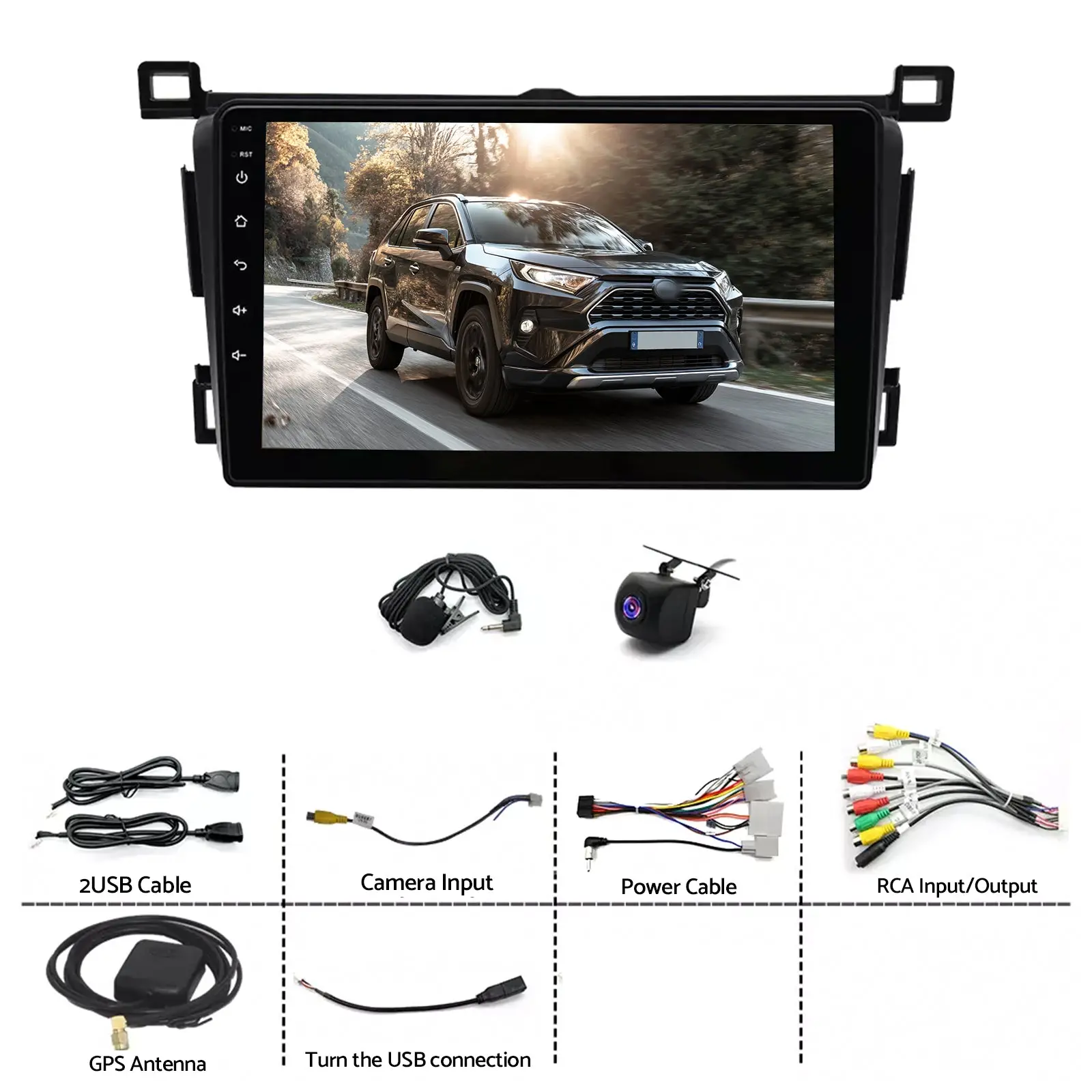 CarPlay Stereo Head Unit Suitable For Toyota RAV4 13-18 Android 13.0 GPS 4+64GB - Image 5