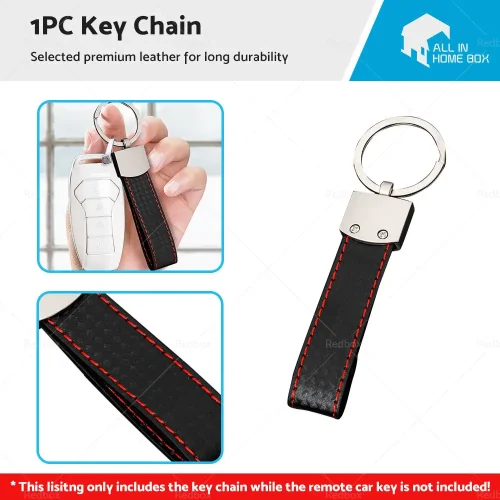 1 Piece Black Key Ring Keychain Keyring Metal PU Leather Key Chain Universal