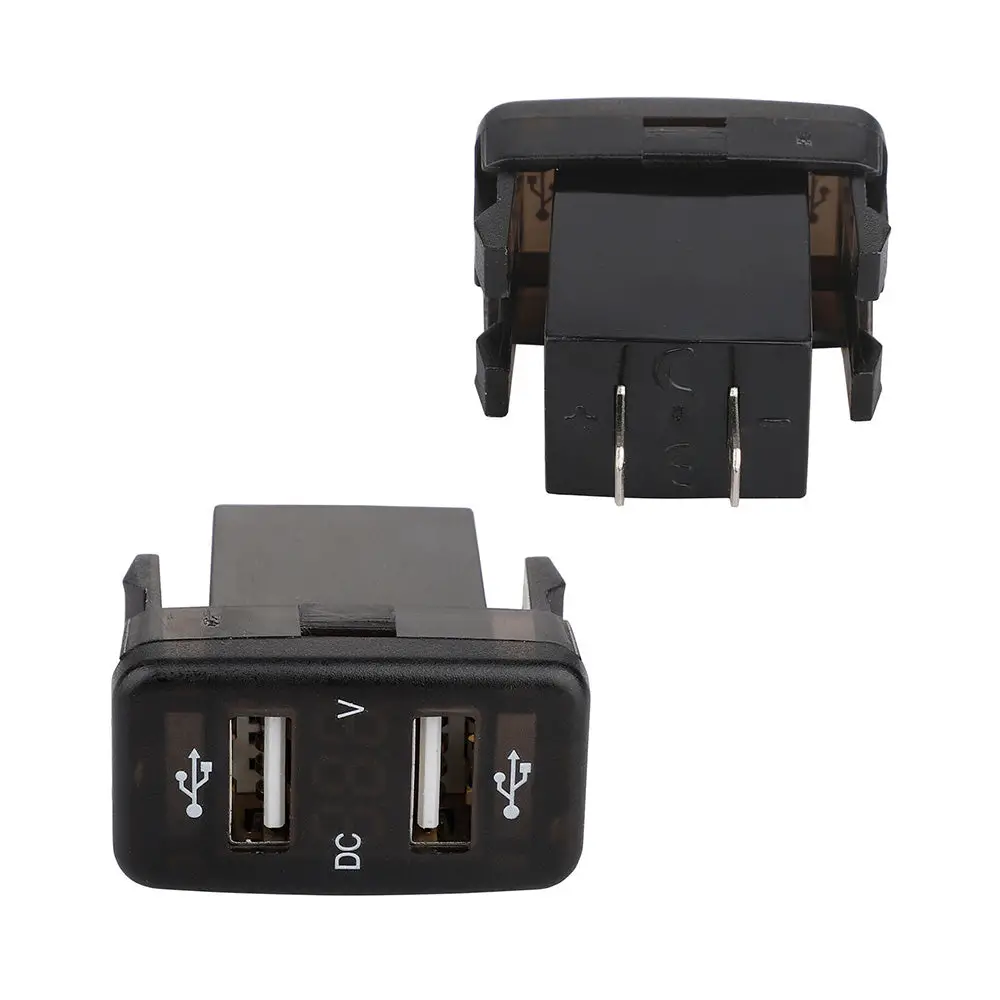 Dual USB Car Charger Socket 4.2A With Voltmeter Display Adapter Suitable For Toyota - Image 3