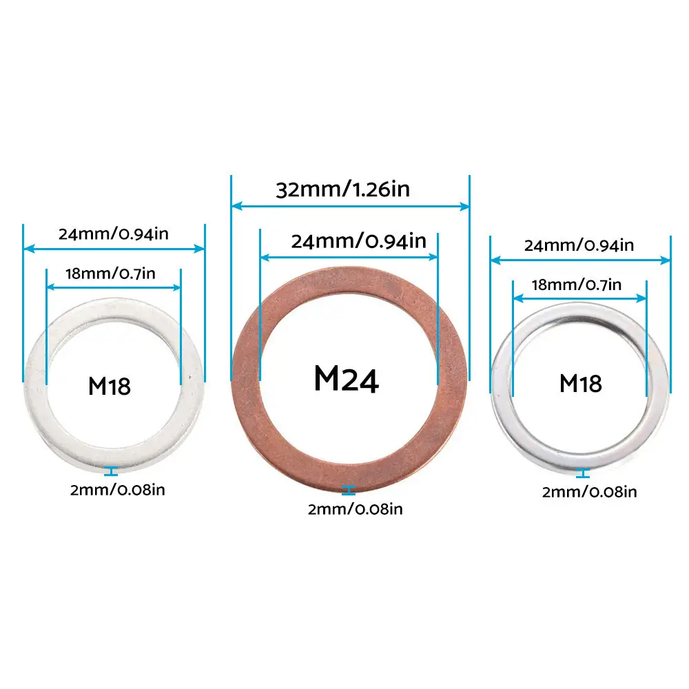 Oil Drain Plug Gasket Suitable For Toyota 12157-10010 / 90430-24003 / 90430-A0003 - Image 5