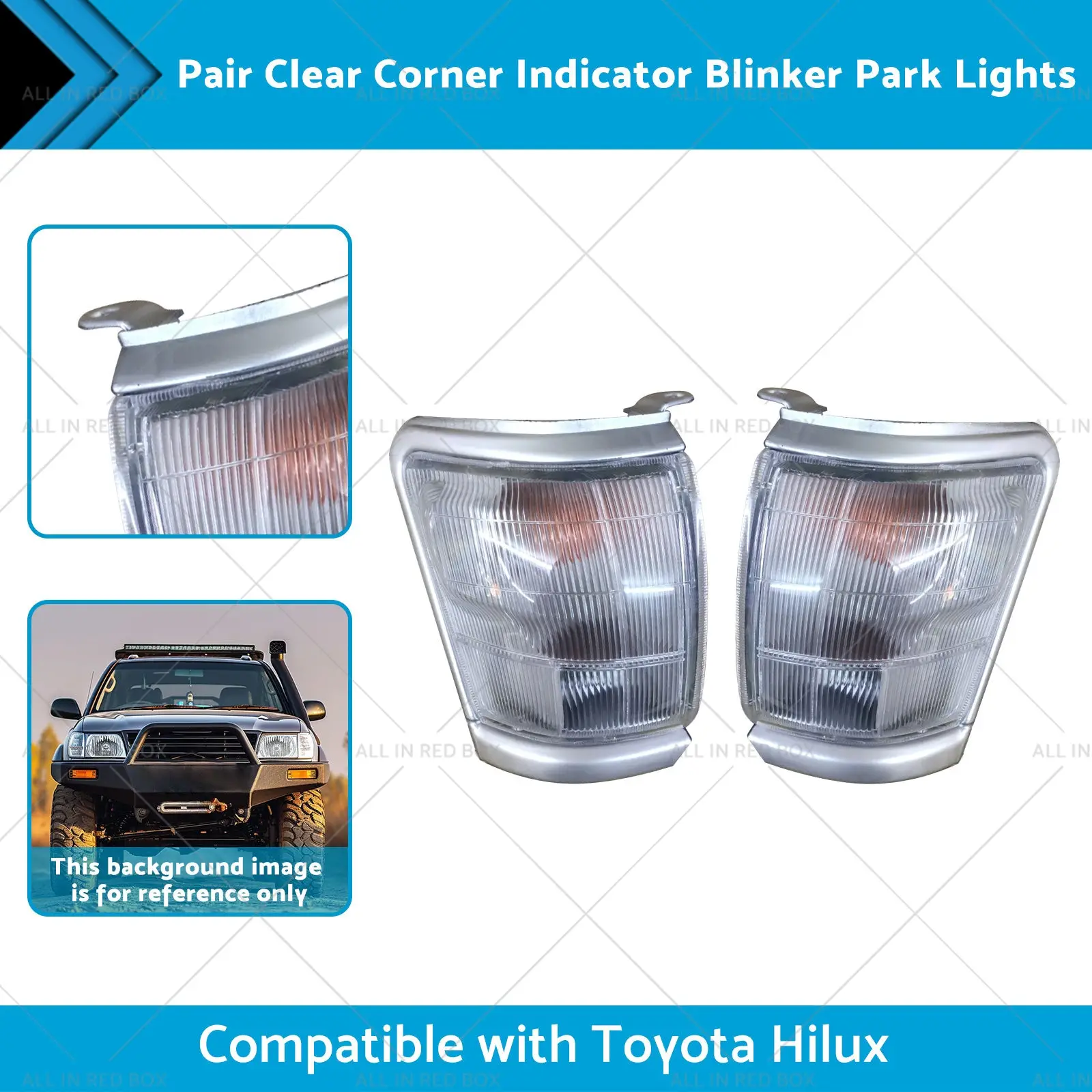 Buy clear corner indicator blinker park lights pair for 97-01 Toyota Hilux by Kaka Auto Parts Products On Sale Australia