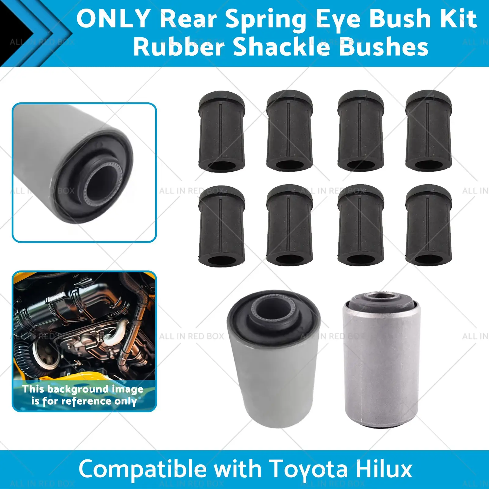 Buy Rear Spring Eye Bush Kit rubber shackle bushes for 91-04 Toyota Hilux by Kaka Auto Parts Products On Sale Australia