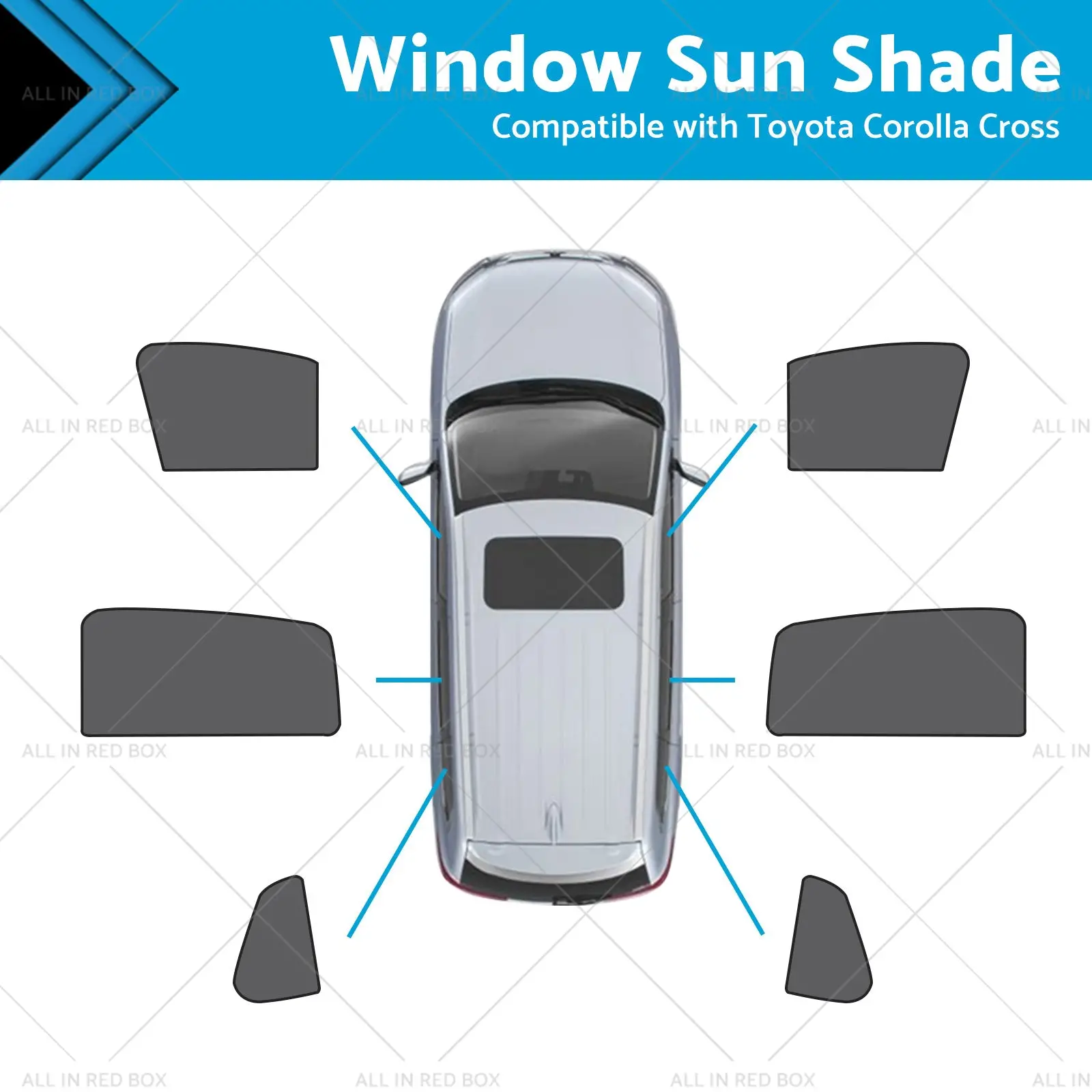 Front & Rear Window Magnetic Mesh Sun Shade Suitable For Toyota Corolla Cross