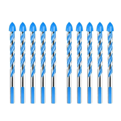 10x 6mm Tungsten Carbide Drill Bit Set Suitable For Porcelain Tile, Concrete, Brick & Glass
