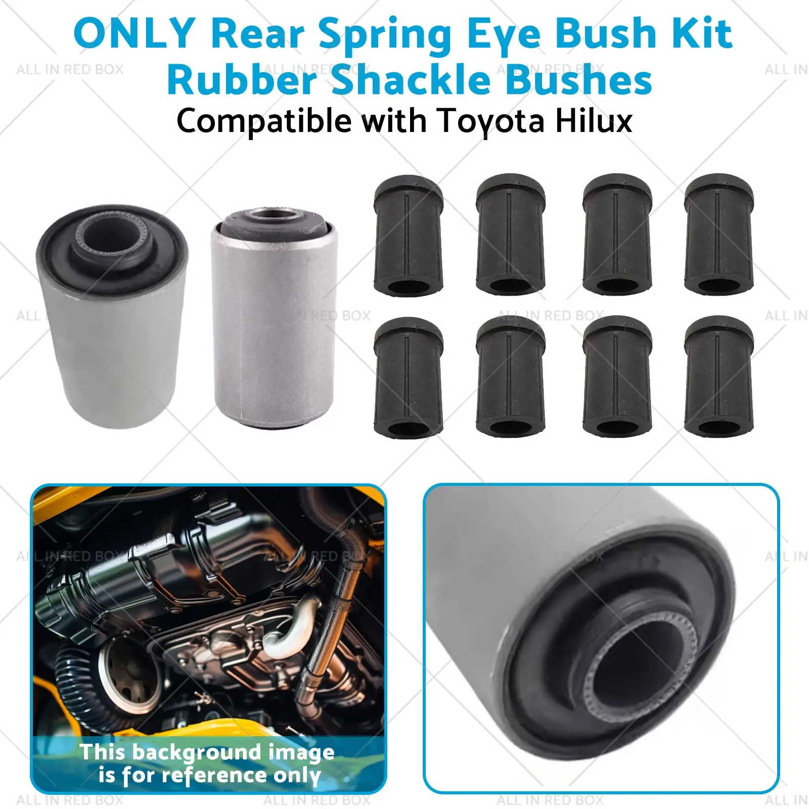 Buy Rear Spring Eye Bush Kit rubber shackle bushes for 91-04 Toyota Hilux by Kaka Auto Parts Products On Sale Australia