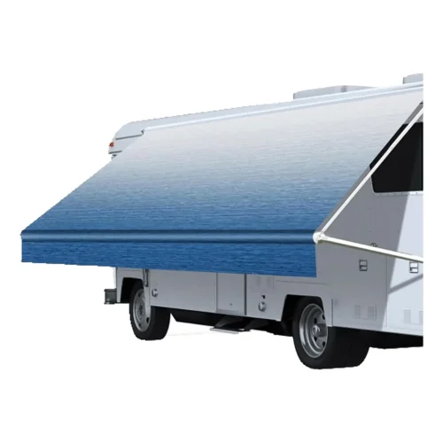 PVC Vinyl Awning Fabric Blue Fade 13-16FT Suitable For RV Caravan Trailer Camper