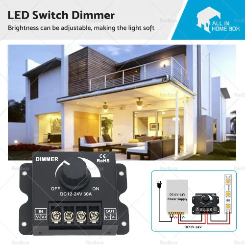 12V-24V Metal LED Switch Dimmer Controller Manual Operation for Strip Light