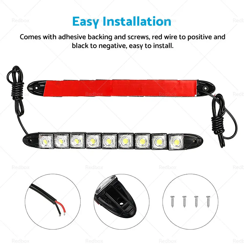 2PCS 9 LED DRL Fog Driving Daylight Daytime Running Light Car Auto Head Lamp - Image 5