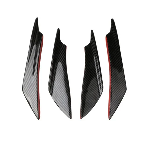 4x Carbon Fiber Bumper Fin Canard Splitter Diffuser Valence Spoiler Lip