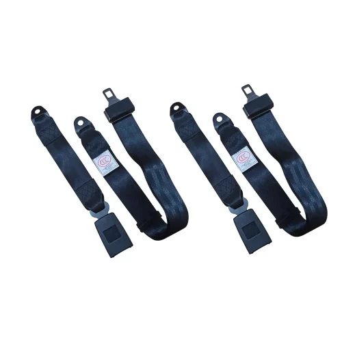 2x 2-Point Retractable Adjustable Lap Sash Seat Belt Strap Suitable For Car & Truck