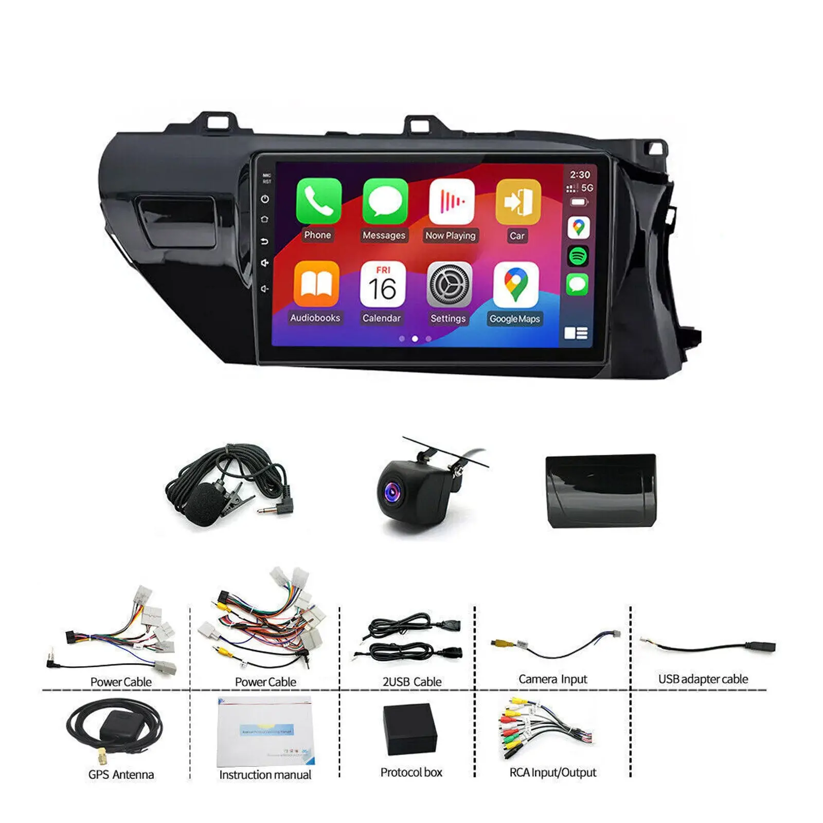 Carplay Android Auto Camera Navi Head Unit Suitable for Toyota Hilux 2015-2022 With Apple Carplay Android Auto - Image 6