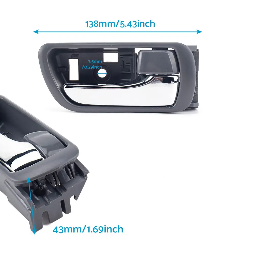 Pair LH & RH Inner Door Handle Chrome Suitable For Toyota Camry CV36 2002-2006 Front or Rear - Image 4