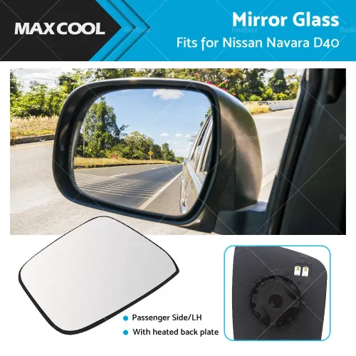 Left Side Mirror Glass w or Heated Back Plate Suitable for Nissan Navara D40 05-15