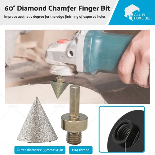 1 Pcs 35mm Diamond Chamfer Finger Bit Ceramic Tile Milling Cone Bit Cut