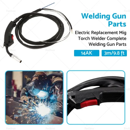 14AK Electric Replacement Mig Torch Welder Complete Welding Gun Parts 3m 9. 8 ft