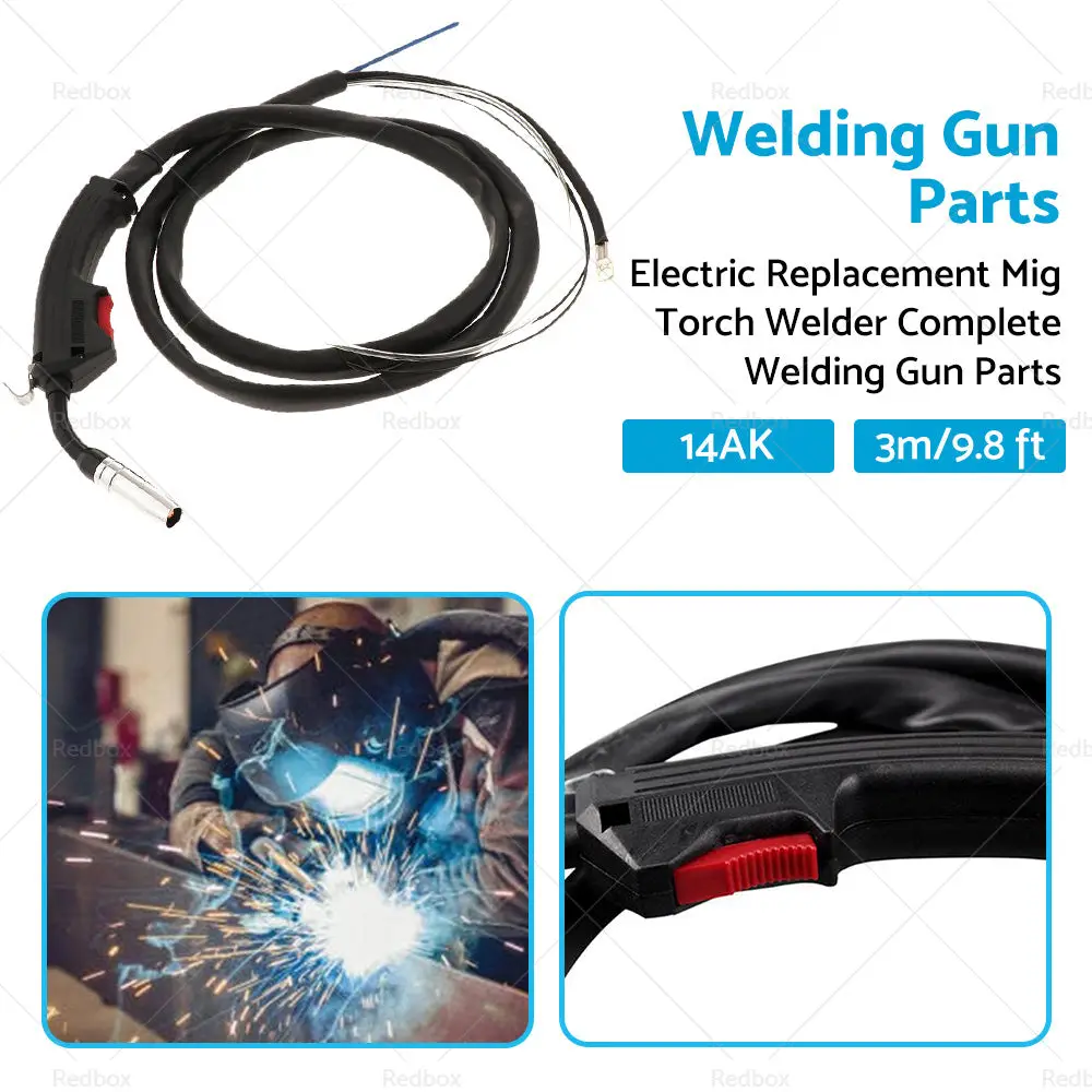 14AK Electric Replacement Mig Torch Welder Complete Welding Gun Parts 3m 9. 8 ft