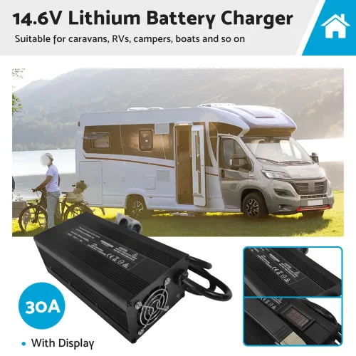 14.6V Lithium Battery Charger 30A / 40A With or Without Display Suitable For AC / DC Lithium Iron LiFe