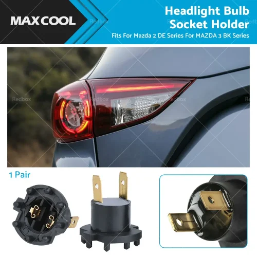 1 Pair Headlight Bulb Socket Adapter Holder Fits For Mazda 2 DE For MAZDA 3 BK