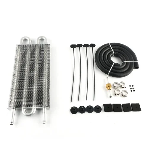 Universal 4 Row Transmission Oil Cooler Radiator Converter Hose Mounting Kit