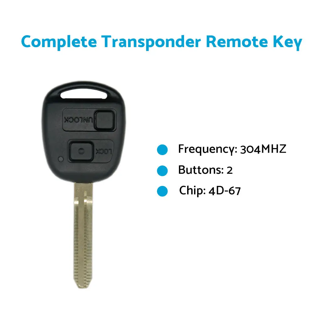 Complete Transponder Remote Key 304MHz Chip 60120 Suitable For Toyota Prado 120 - Image 5