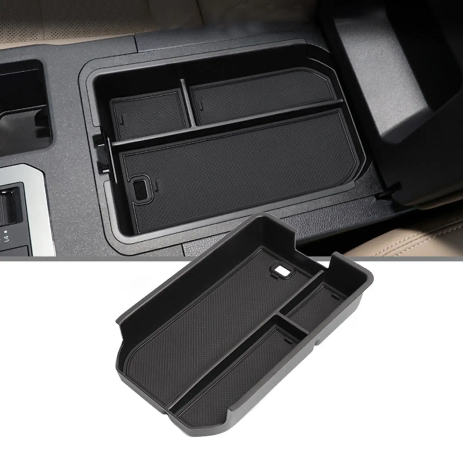 Buy Kaka Auto Parts center armrest storage box organizer for Toyota Prado LC250 24-25 with durable black plastic Products On