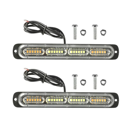 2x 48LED Amber Recovery Strobe Flashing Grille Lightbar Lamp Suitable For Truck