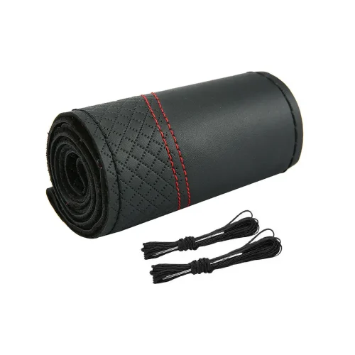Premium Leather DIY Steering Wheel Cover Suitable For Car – 38cm Auto Protection With Needle