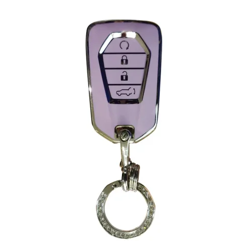 TPU Car Remote Key Fob Cover Suitable For Isuzu D-MAX MU-X MUX 4 Button Purple