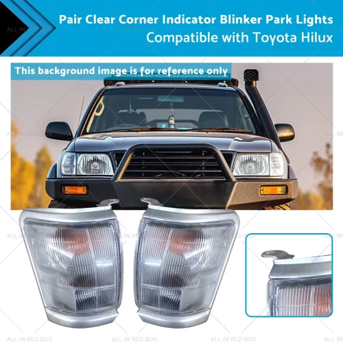 Pair Clear Corner Indicator Blinker Park Lights Suitable for 97-01 Toyota Hilux