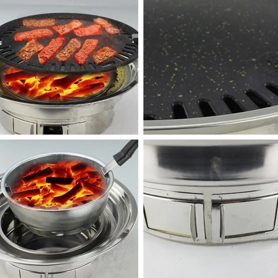 SOGA BBQ Grill Stainless Steel Portable Smokeless Charcoal Grill Home Outdoor Camping - Image 5