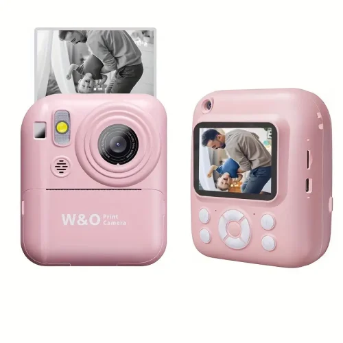 (PINK)Instant-Fun Camera: HD Photos, Filter Effects, Time-lapse Selfies, Built-in Games & Music, All-in-One Fun with Type-C Fast Charging.