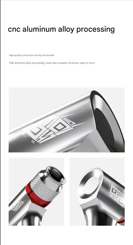 Silver Portable CO2 Bike Tire Inflator with Nozzle - Quick Inflation for Road and Mountain Bikes - Image 4