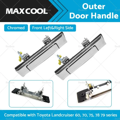 Pair of Chrome Door Handles Suitable For Toyota Land Cruiser 60 / 70 / 75 / 78 / 79 1980-2007