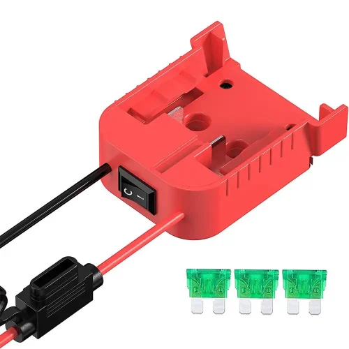 Battery Adapter With Built-In Fuse & Switch Suitable For Milwaukee 18V 14AWG